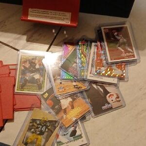 Vtg 1995  CollectionSuncast Just Stuff Sports Cards Trading Case - Black and Red
